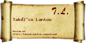 Takács Lantos névjegykártya